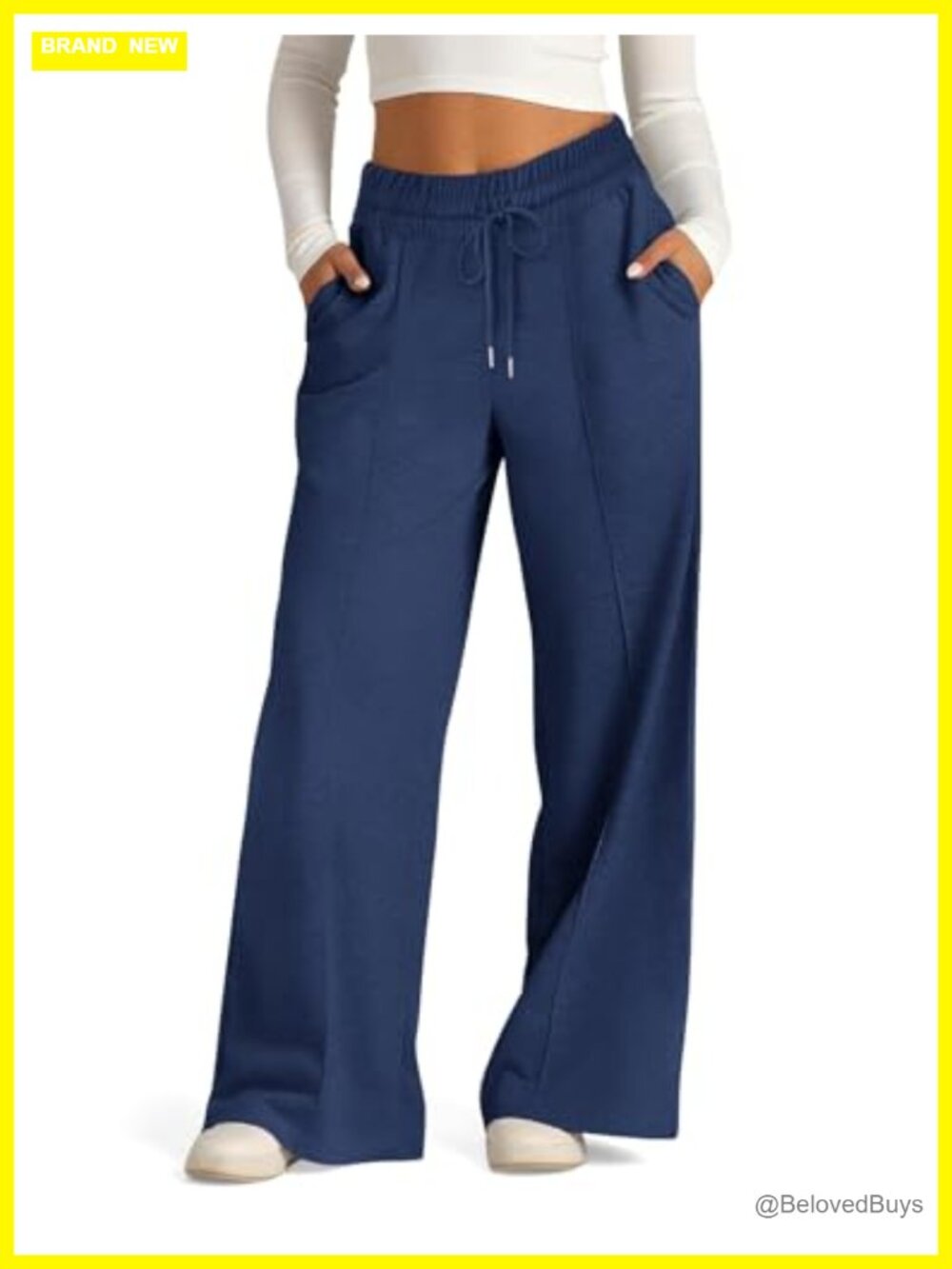 PEHMEA Women's Wide Leg Sweatpants High Waisted Drawstring Lounge Pants with
